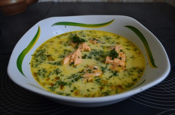 Рецепт «Сырного супа с морскими мотивами»