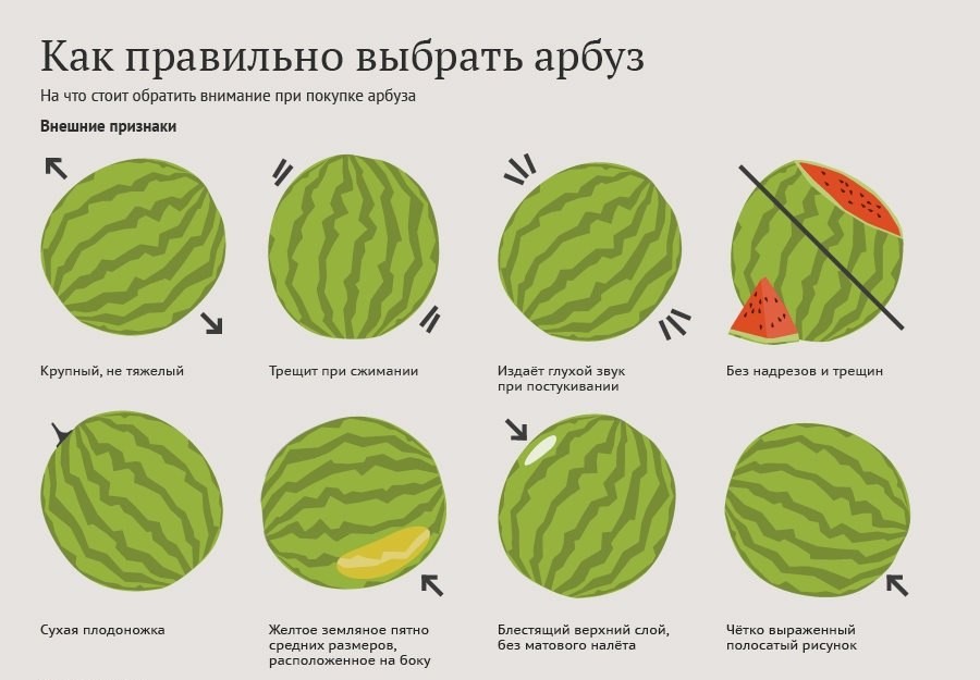 Как выбрать спелый и сладкий арбуз